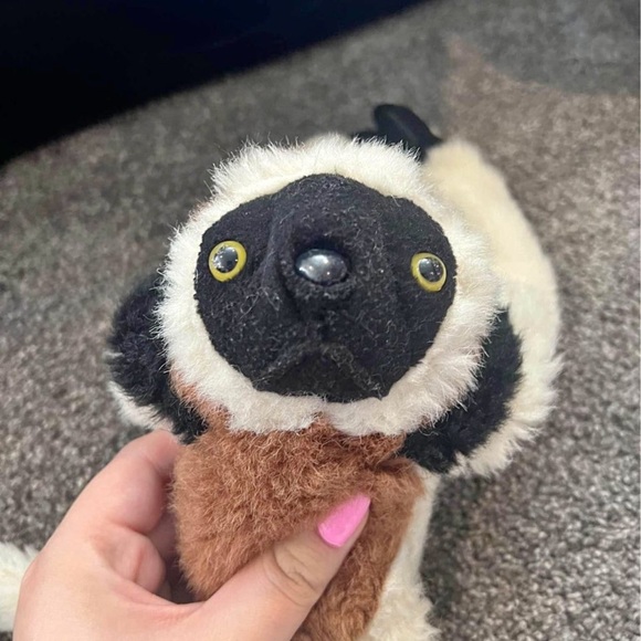 Wild Republic K&M Lemur Monkey hanging plush stuffed animal brown white blk 18" - Picture 2 of 6
